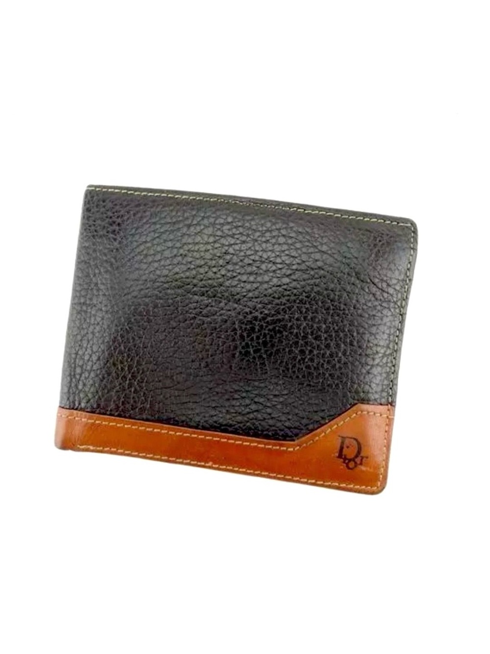 Authentic CD Christian Dior Vintage Leather Bifold Wallet Colorblock